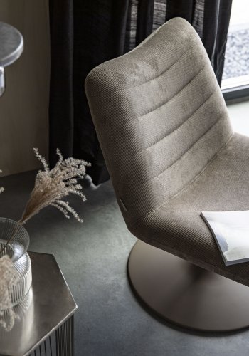 ZUIVER Bubba svingstol - beige flyel polyester/nylon og stl