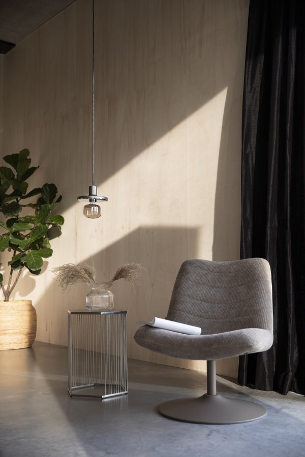 ZUIVER Bubba svingstol - beige flyel polyester/nylon og stl