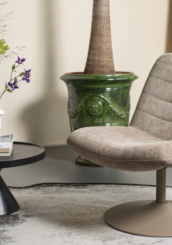 ZUIVER Bubba svingstol - beige flyel polyester/nylon og stl