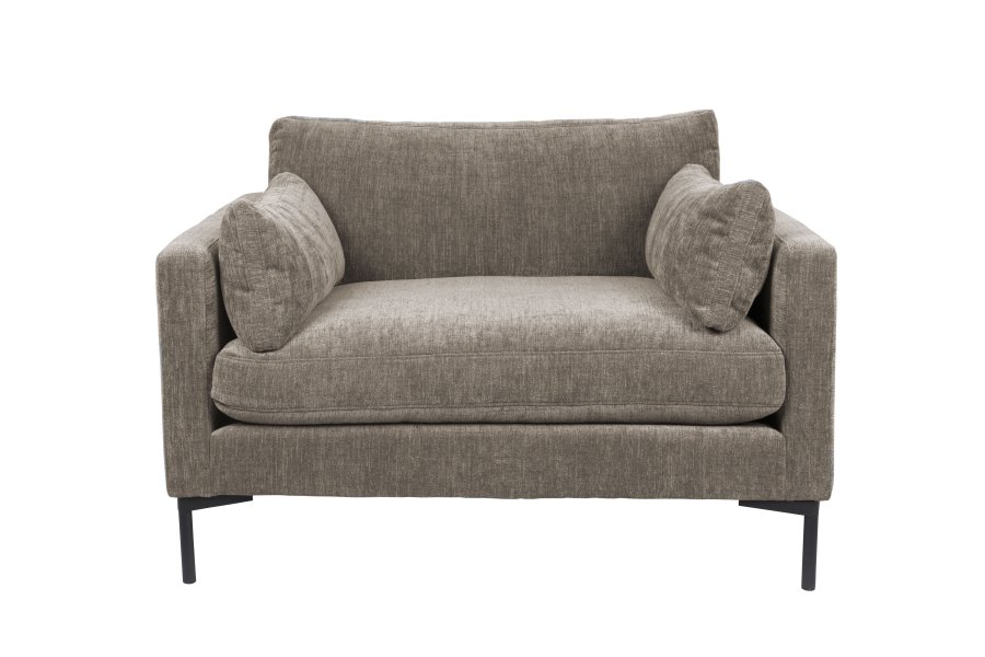 ZUIVER Summer Love Seat, med armlener - kaffe polyester og stl