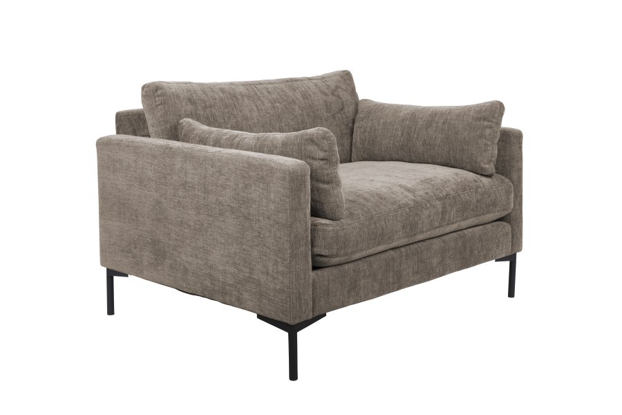 ZUIVER Summer Love Seat, med armlener - kaffe polyester og stl