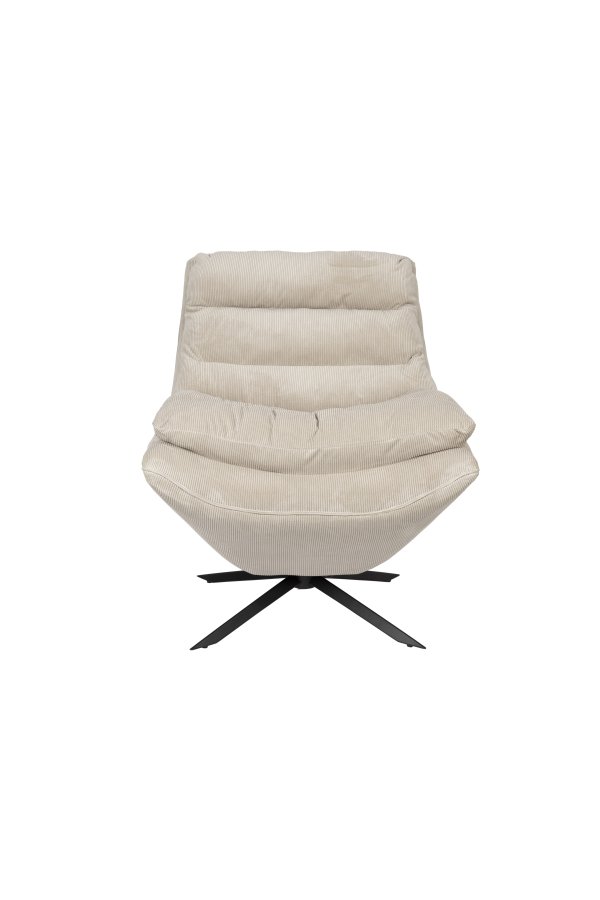 DUTCHBONE Vince lenestol - beige flyelsstoff og svart jern