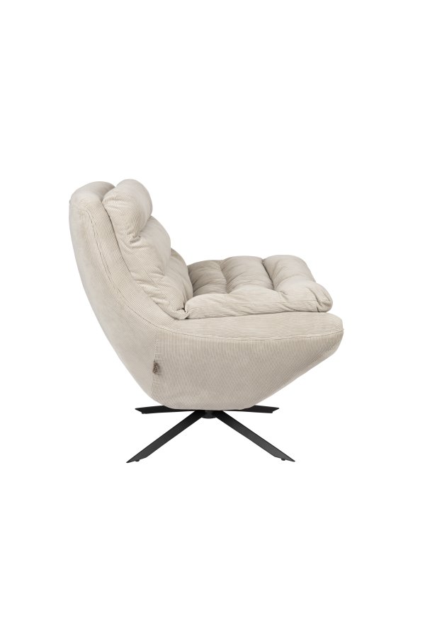 DUTCHBONE Vince lenestol - beige flyelsstoff og svart jern