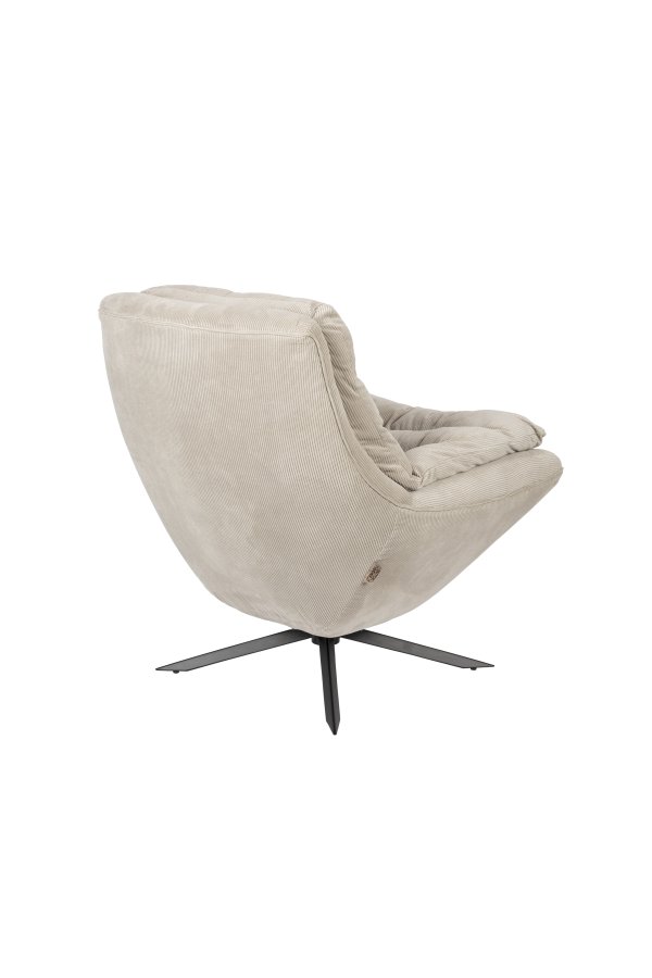 DUTCHBONE Vince lenestol - beige flyelsstoff og svart jern