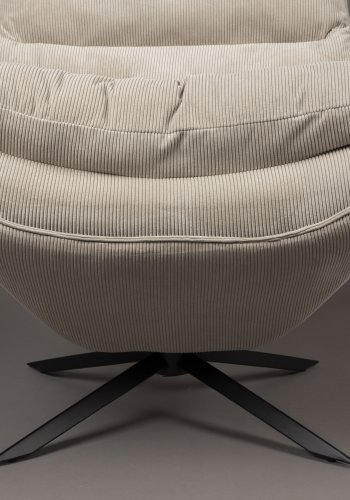 DUTCHBONE Vince lenestol - beige flyelsstoff og svart jern