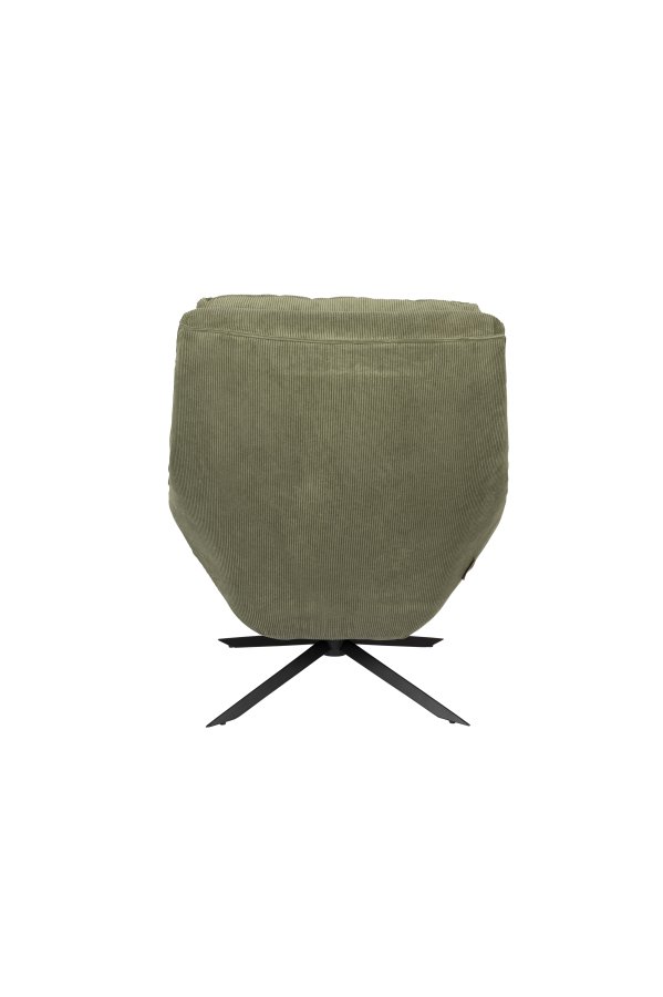 DUTCHBONE Vince lenestol - grnt flyelsstoff og svart jern