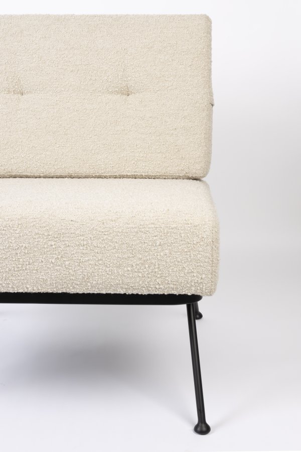 ZUIVER Bowie loungestol - beige polyester og stl