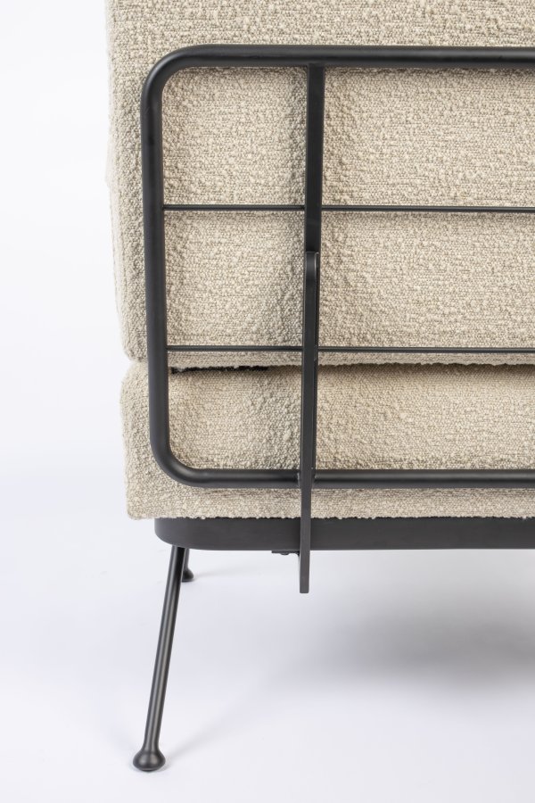 ZUIVER Bowie loungestol - beige polyester og stl