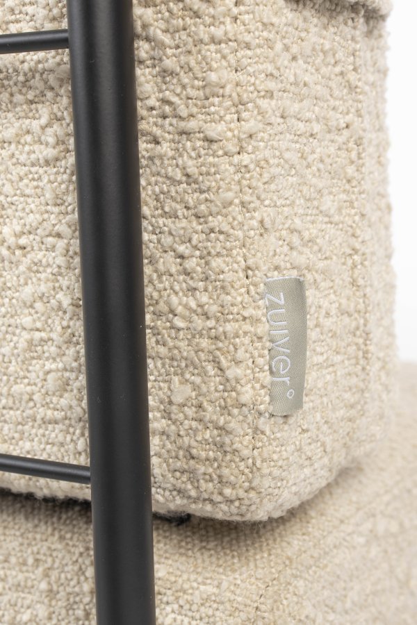 ZUIVER Bowie loungestol - beige polyester og stl