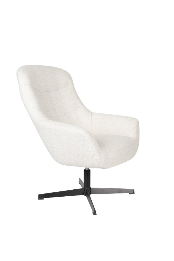 WHITE LABEL LIVING Yuki loungestol, med armlener - off-white stoff