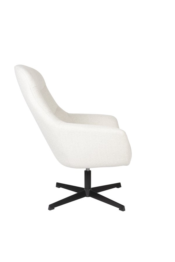 WHITE LABEL LIVING Yuki loungestol, med armlener - off-white stoff