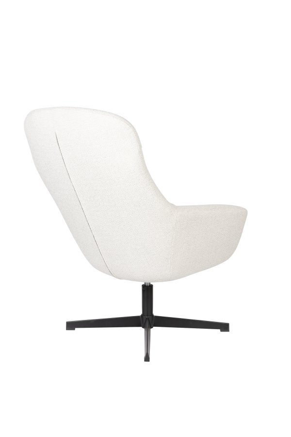 WHITE LABEL LIVING Yuki loungestol, med armlener - off-white stoff