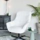 WHITE LABEL LIVING Yuki loungestol, med armlener - off-white stoff