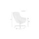 WHITE LABEL LIVING Yuki loungestol, med armlener - off-white stoff