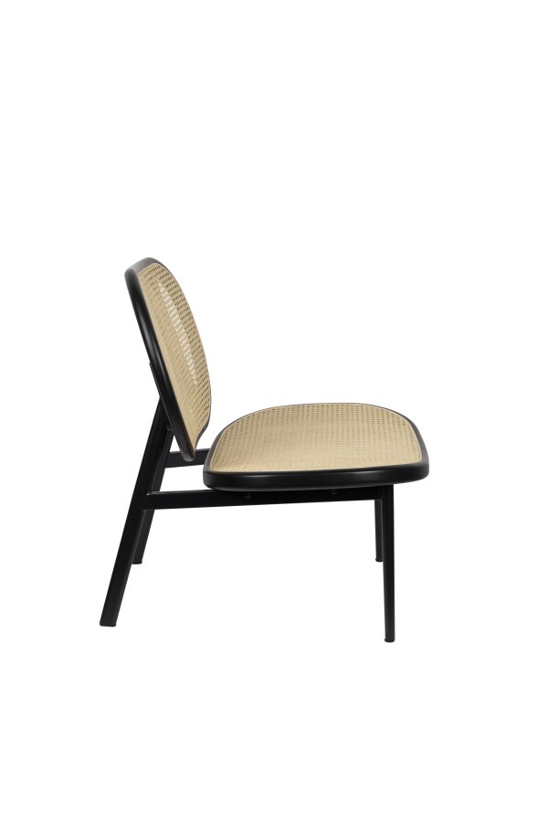 ZUIVER Spike loungestol - naturlig rotting og sort stl