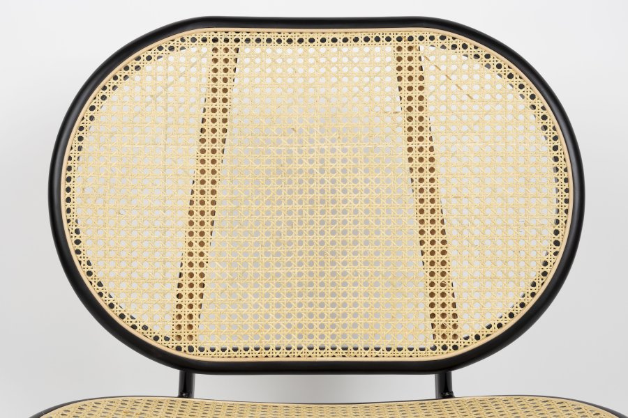 ZUIVER Spike loungestol - naturlig rotting og sort stl