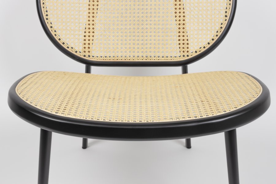 ZUIVER Spike loungestol - naturlig rotting og sort stl