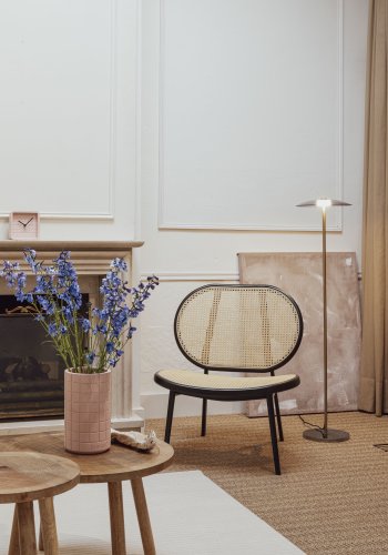 ZUIVER Spike loungestol - naturlig rotting og sort stl