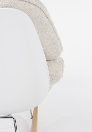 WHITE LABEL LIVING Rocky gyngestol - off-white teddystoff og stl