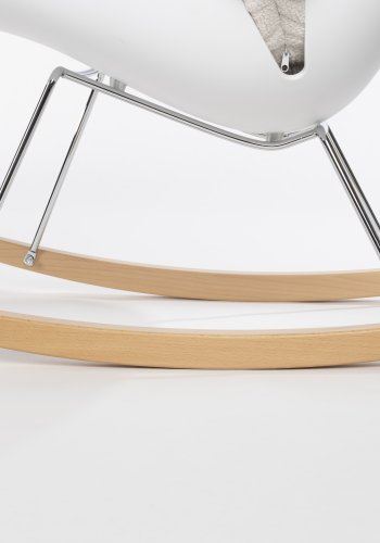 WHITE LABEL LIVING Rocky gyngestol - off-white teddystoff og stl