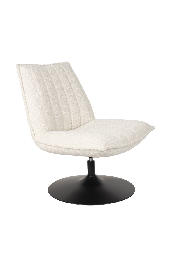 WHITE LABEL LIVING Jax loungestol - off-white bouclé og metall