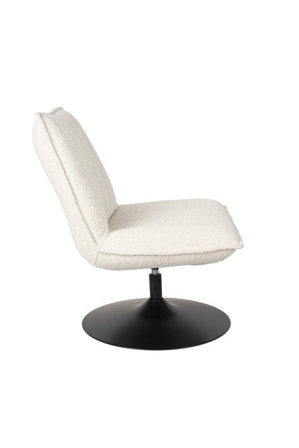 WHITE LABEL LIVING Jax loungestol - off-white bouclé og metall