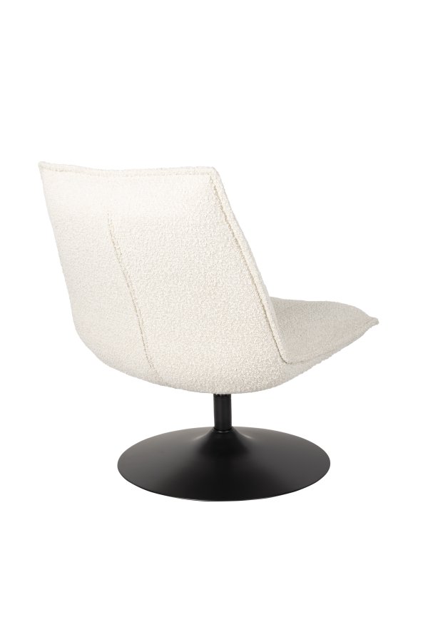 WHITE LABEL LIVING Jax loungestol - off-white bouclé og metall