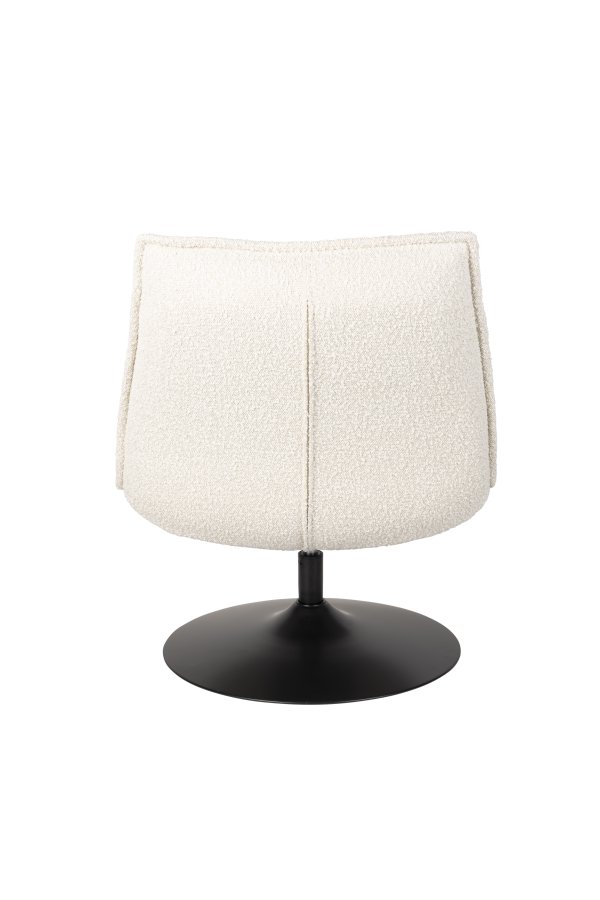 WHITE LABEL LIVING Jax loungestol - off-white bouclé og metall
