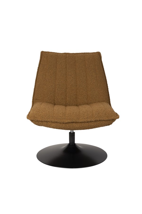 WHITE LABEL LIVING Jax loungestol - oker bouclé og metall