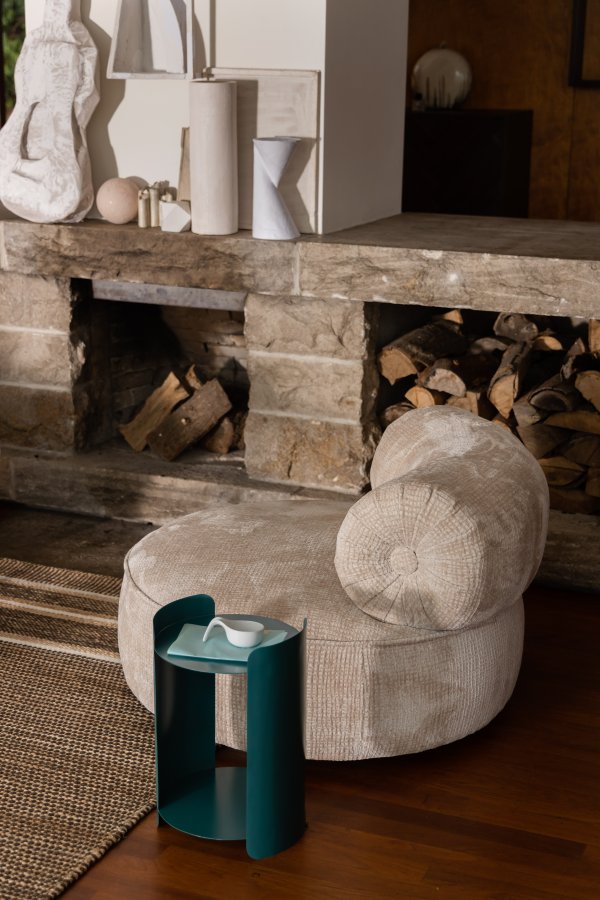 DUTCHBONE Tilbury Drehstuhl - beige Polyester und Metall