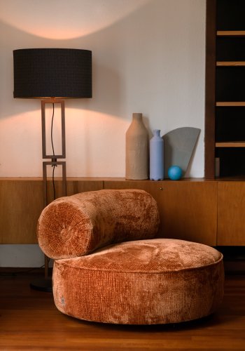 DUTCHBONE Tilbury svingstol - brent oransje polyester og metall