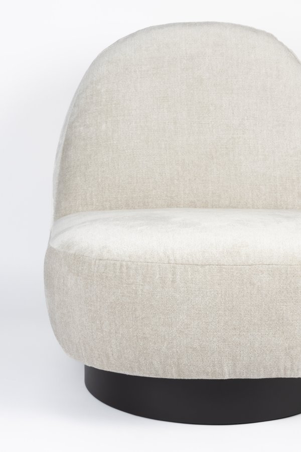 ZUIVER Eden svingstol - ekte polyester og sort stl