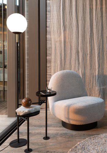 ZUIVER Eden svingstol - ekte polyester og sort stl