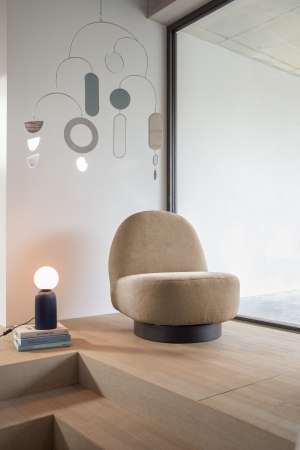 ZUIVER Eden svingstol - mosegrnn polyester og sort stl