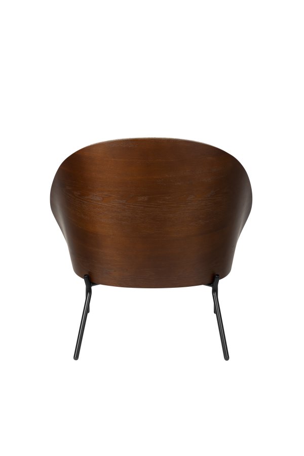 DUTCHBONE Rodin lenestol - gr polyester, valnttfarget ask og svart metall