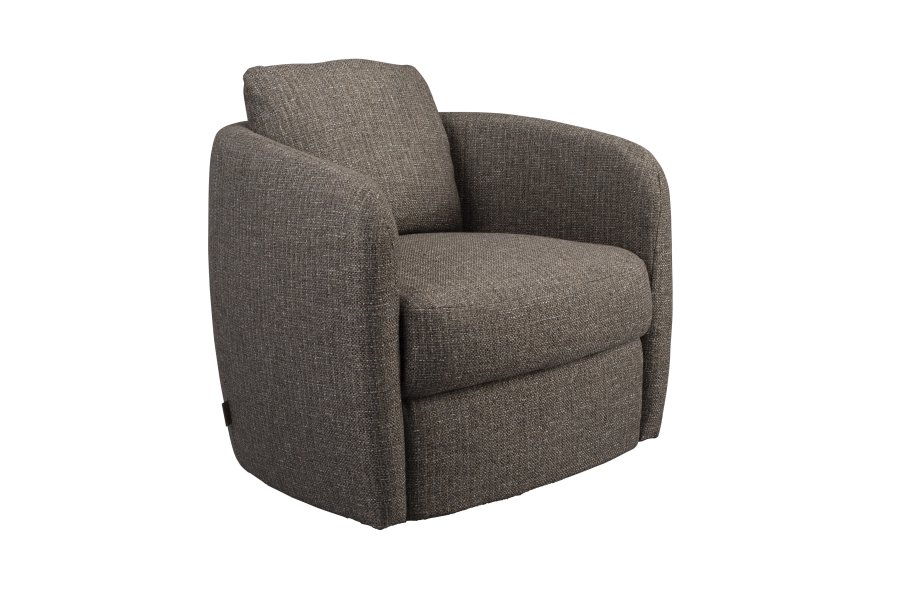 DUTCHBONE Boho Loungesessel, mit Armlehnen – graues Acryl/Polyester