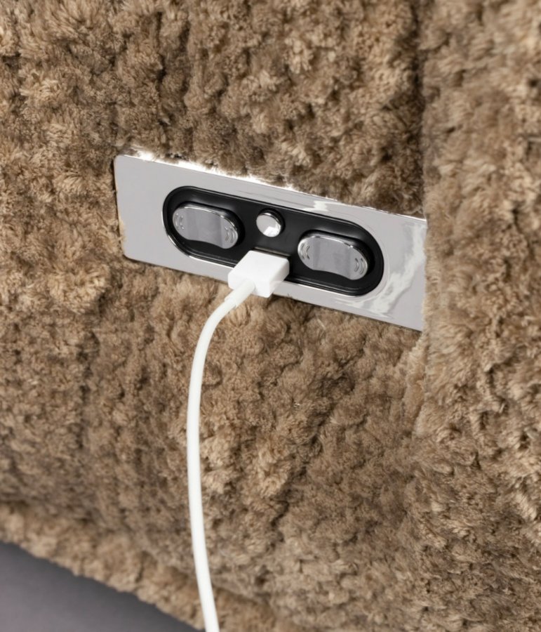 DUTCHBONE Hamilton hvilestol, m. USB-kontakt - brun polyester og tre