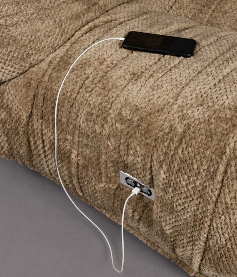 DUTCHBONE Hamilton hvilestol, m. USB-kontakt - brun polyester og tre