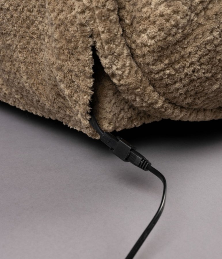 DUTCHBONE Hamilton hvilestol, m. USB-kontakt - brun polyester og tre