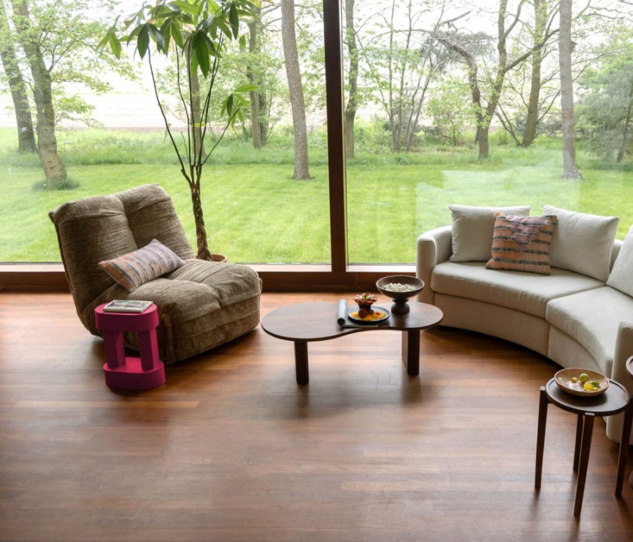 DUTCHBONE Hamilton hvilestol, m. USB-kontakt - brun polyester og tre