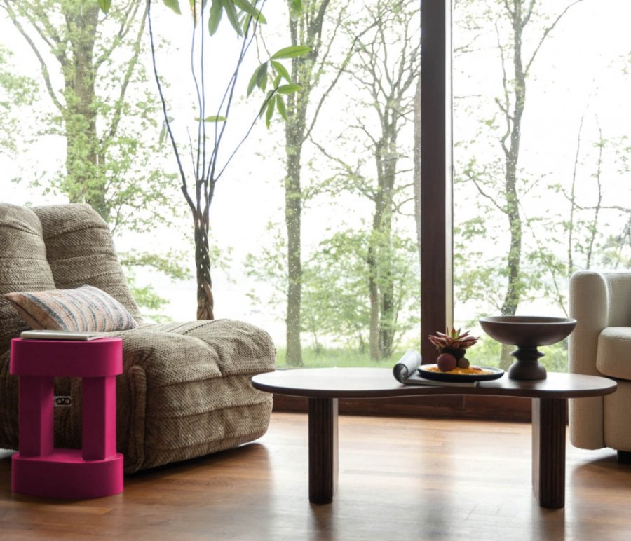 DUTCHBONE Hamilton hvilestol, m. USB-kontakt - brun polyester og tre