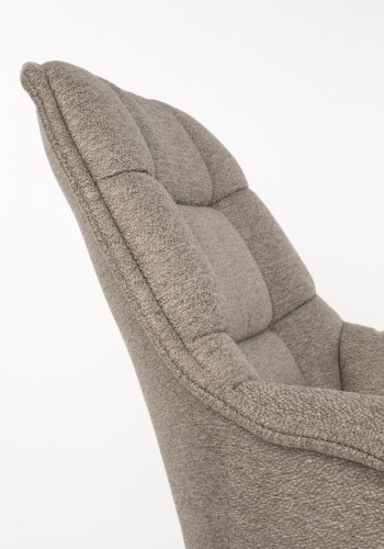 WHITE LABEL LIVING Komfortabel Thomas loungestol, med armlener - brunt stoff og metall