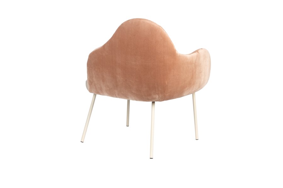 ZUIVER Friuli lenestol - rosa/beige polyester og beige stl