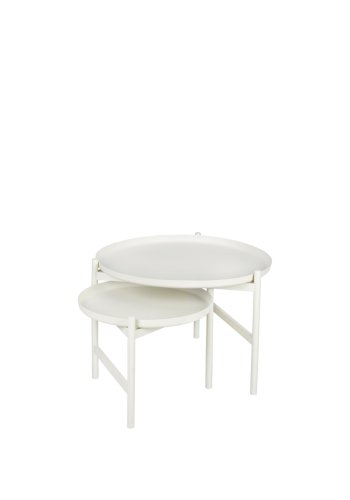 BROSTE COPENHAGEN Turner Satztische, rund – cremefarbenes Eisen (70)