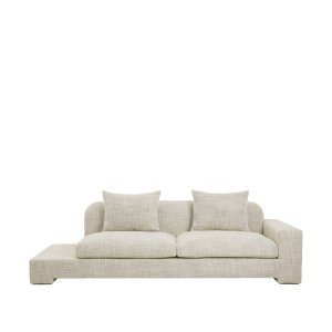 BROSTE COPENHAGEN Bay sjeselong, hyre side - lys beige stoff