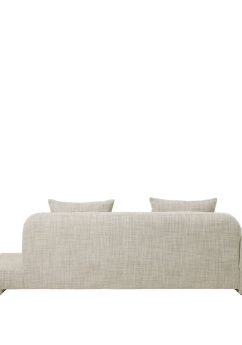 BROSTE COPENHAGEN Bay Chaiselongue, linke Seite – hellbeiger Stoff