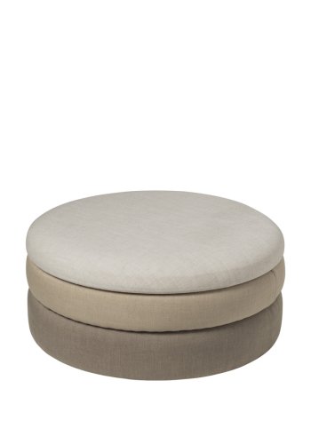 BROSTE COPENHAGEN Pond Pouf, rund – beige Stoff (68)