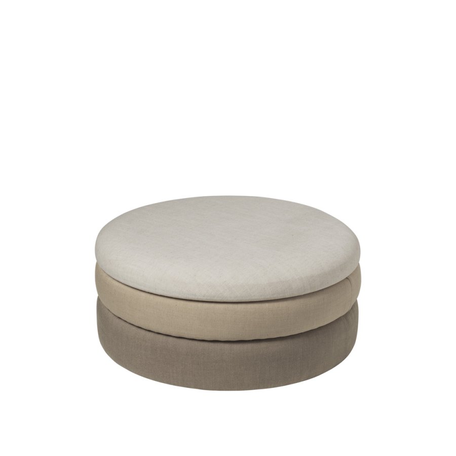 BROSTE COPENHAGEN Pond Pouf, rund – beige Stoff (68)