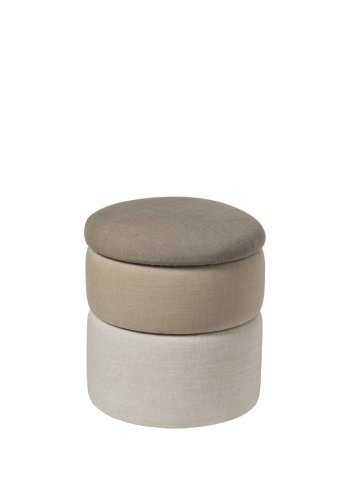 BROSTE COPENHAGEN Pond Pouf, rund – beige Stoff (38)