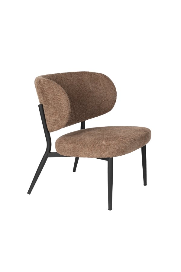 WHITE LABEL LIVING Sanne loungestol - oransjegr stoff og stl